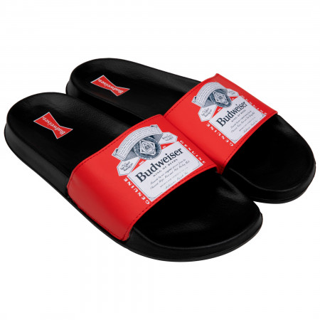 Budweiser Logo Label Soccer Slides Adult Sandals