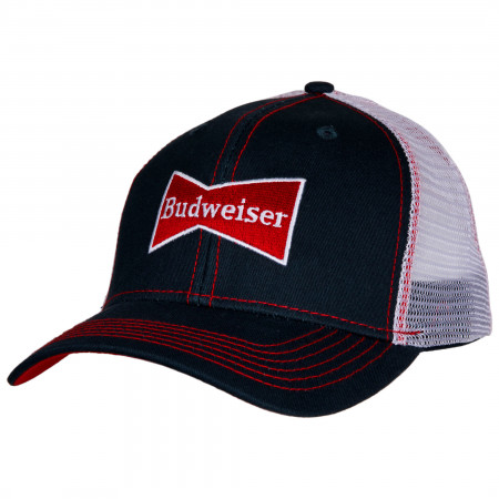 Budweiser Bowtie Logo Mesh Back Cotton Twill Snapback Hat