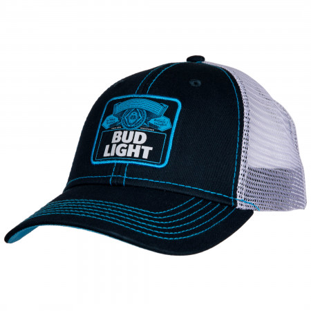 Bud Light Bottle Crest Cotton Twill Mesh Back Snapback Hat