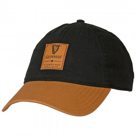 Guinness Leather Harp Emblem Patch Adjustable Hat