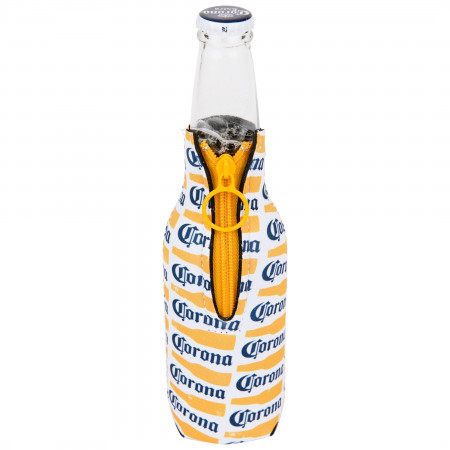 Corona Extra Logo w/Bottle Print Zipped Bottle Sleeve