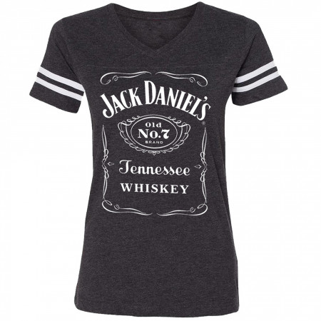 Jack Daniels Striped Soccer Ladies Tee Shirt
