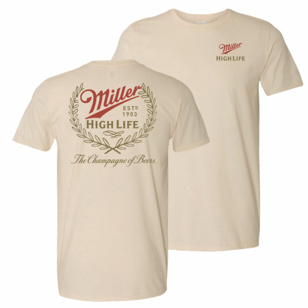 Miller High Life Champagne of Beers Front and Back Print T-Shirt