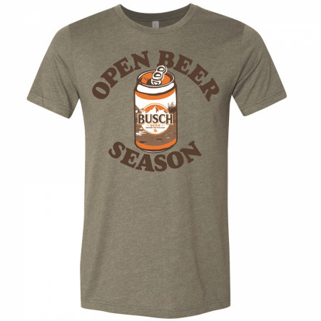 Busch Beer Hunting Open Beer Season Can Military Green T-Shirt