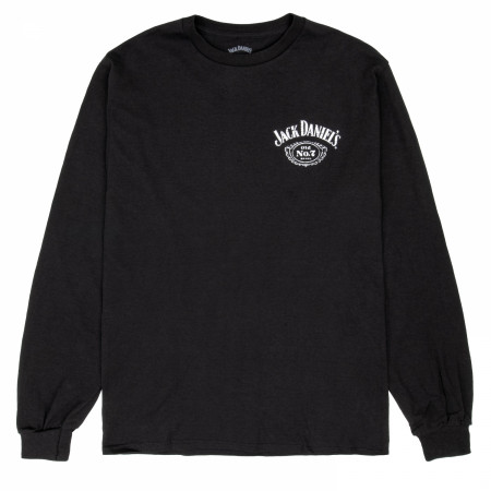 Jack Daniel's Classic Label Graphic Men's Black Long Sleeve Shirt