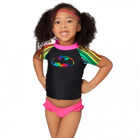 BatGirl Rainbow Rash Guard Top