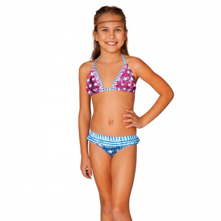 Wonder Woman Patriot Ruffle Bikini Swimsuit