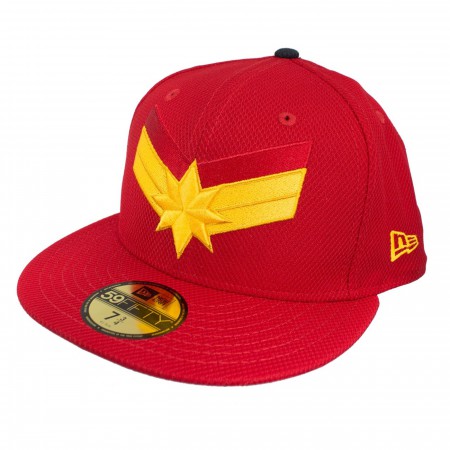Captain Marvel Scarlet Navy New Era 5950 Fitted Hat