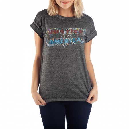 Justice League Roll Sleeve T-Shirt