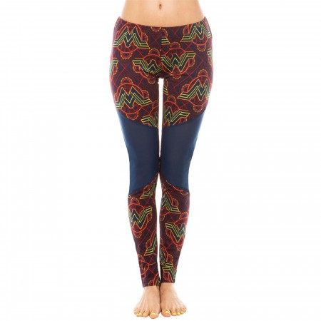 Wonder Woman Logo w/Circles and Mesh Legging