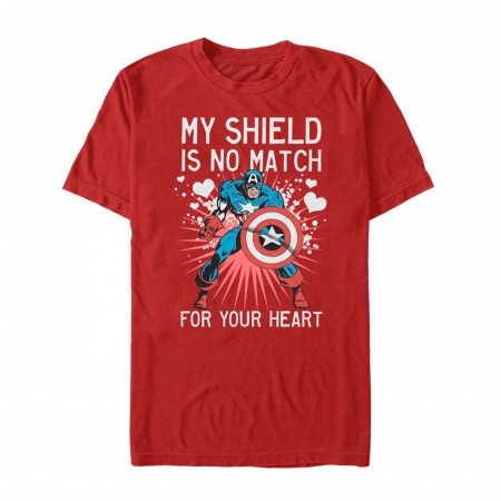 Valentine's Captain America No Shield For Heart Men's T-Shirt