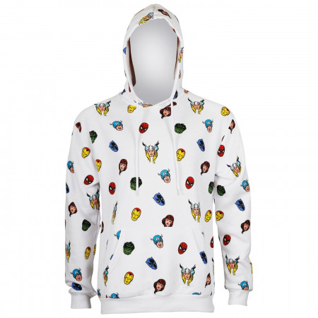 Marvel Avengers Heads All Over Print Men's Hoodie