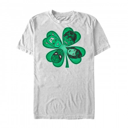 Avengers Shamrock St Patrick's Day White T-Shirt