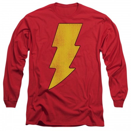 Shazam Distressed Logo Long Sleeve Shirt