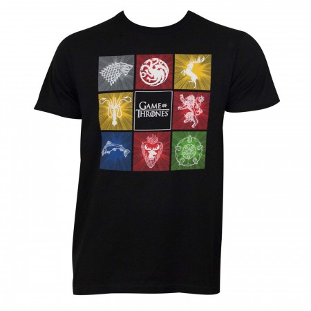 Game Of Thrones Black Men's Squares Tee Shirt