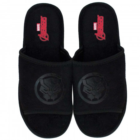 Black Panther Black on Black Soccer Slides