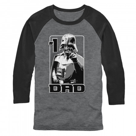 Vader Number One Dad 3/4 Sleeve Baseball T-Shirt
