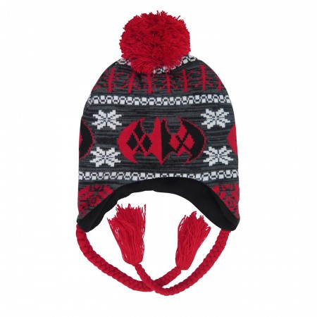 Harley Quinn Batman Symbol Peruvian Beanie