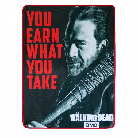 Walking Dead Negan Earn What You Take Throw Blanket