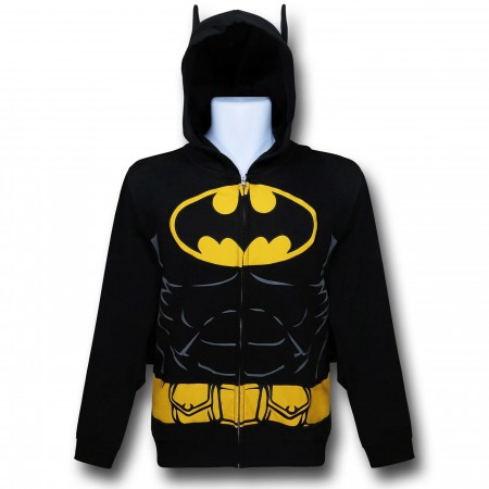 Batman Hooded Caped Belt Costume Zip-Up Hoodie