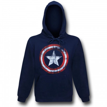 Captain America Distressed Navy Pullover Hoodie