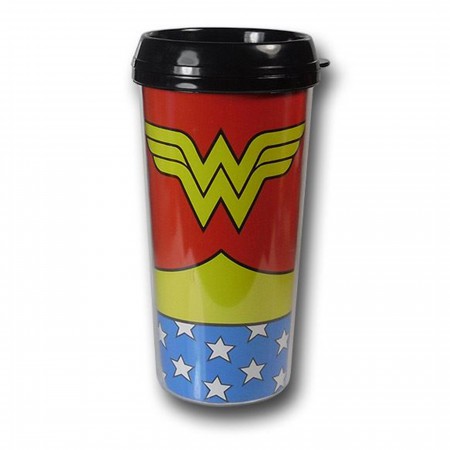 Wonder Woman Costume Plastic Travel Mug