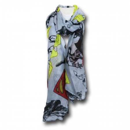 Batman Vs Superman Symbols Women's Scarf
