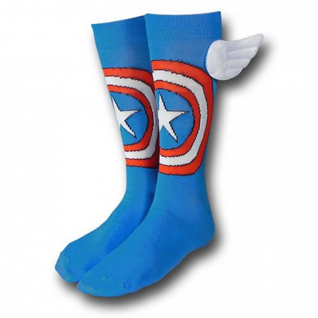 Captain America Crew Socks With Wings