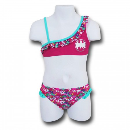 Batgirl Bloom One-Shoulder Kids Bikini