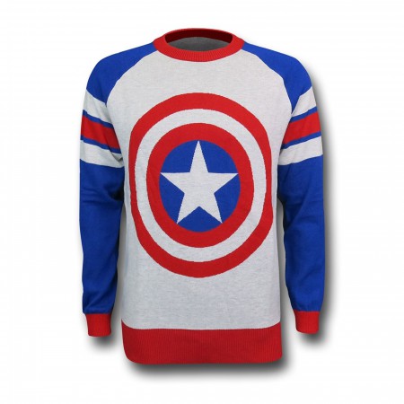 Captain America Shield Intarsia Men's Sweater