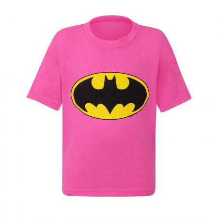 Batman Kids Pink Symbol T-Shirt