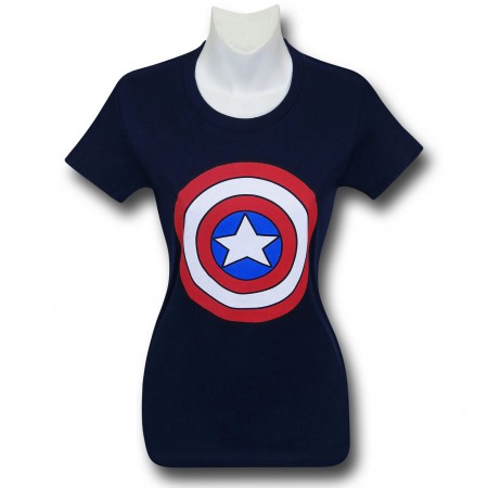Captain America Shield Women's Navy T-Shirt