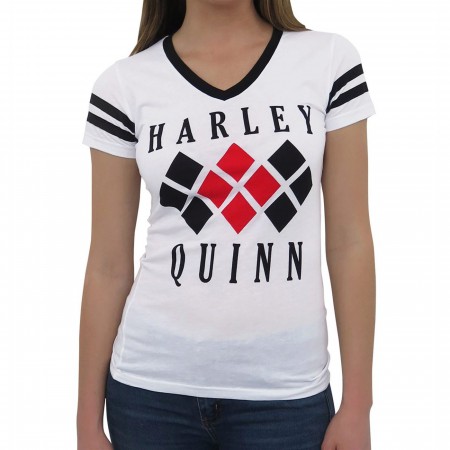 Harley Quinn Diamond Women's Varsity V-Neck T-Shirt