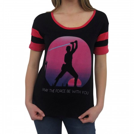 Star Wars Force Awakens Rey Sunset Women's T-Shirt