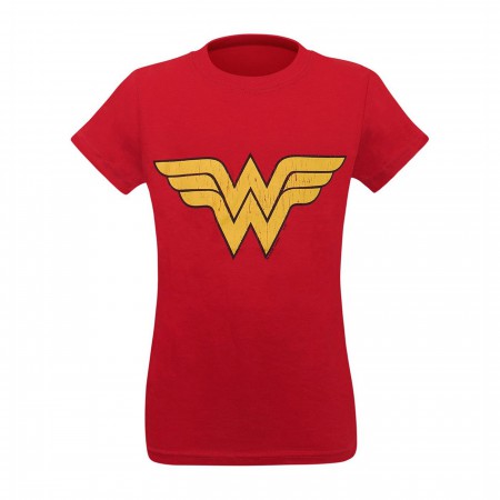 Wonder Woman Distressed Symbol Girls T-Shirt