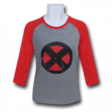 X-Men Distressed Symbol Men's Baseball T-Shirt