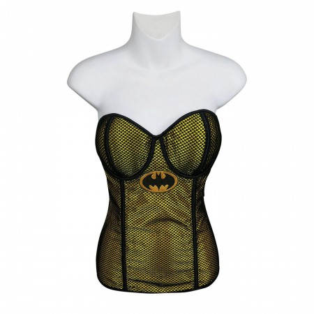 Batgirl Fishnet Overlay Corset