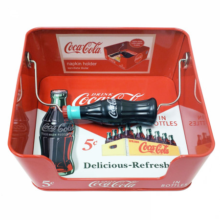 Coca-Cola Flat Napkin Holder with Bottle Shaped Handle