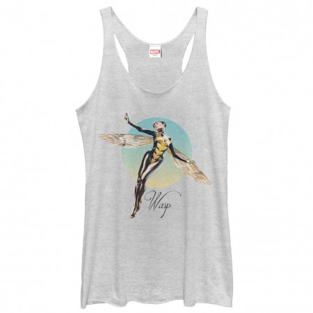 Marvel Teams Graceful Wasp White Juniors Racerback Tank Top
