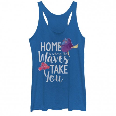Disney Pixar Finding Dory Home Blue Juniors Racerback Tank Top