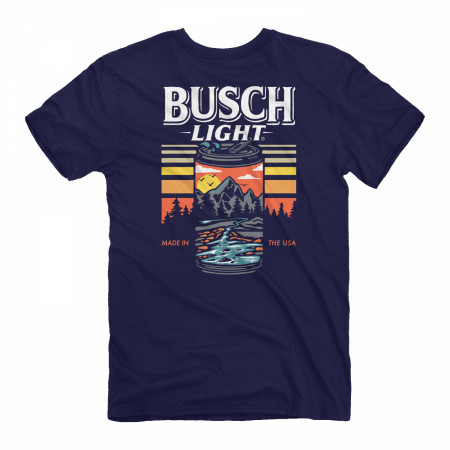 Busch Light Forest Sunset Front and Back Print T-Shirt