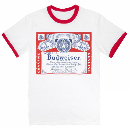 Budweiser White Ringer Tee Shirt