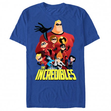 Disney Pixar The Incredibles All Of Them Blue T-Shirt