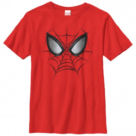 Spider-Man Web Face Red Youth T-Shirt