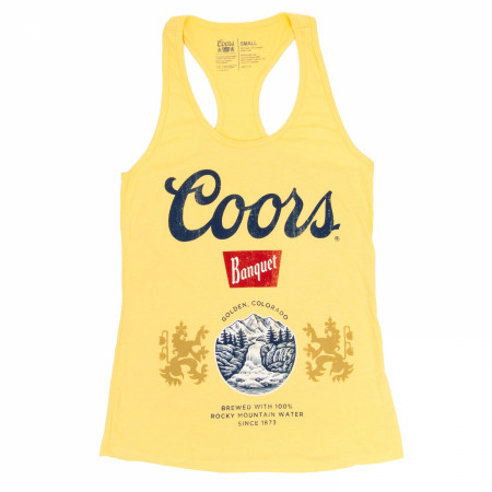 Coors Banquet Racerback Women's Yellow Tank Top