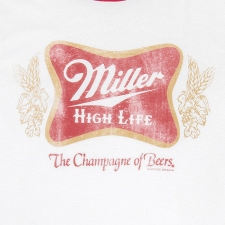 Miller High Life Logo White And Red Ringer Tee Shirt