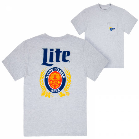 Miller Lite Grey Pocket Tee Shirt