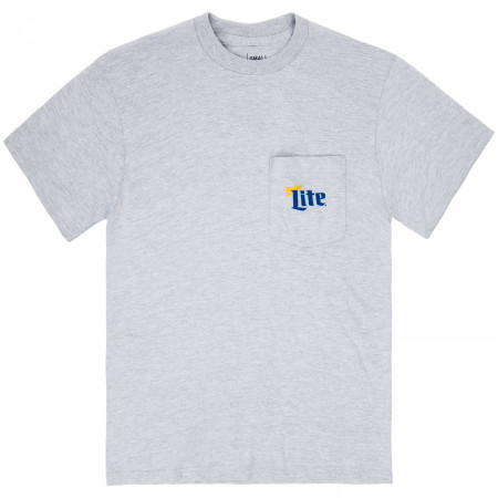Miller Lite Grey Pocket Tee Shirt