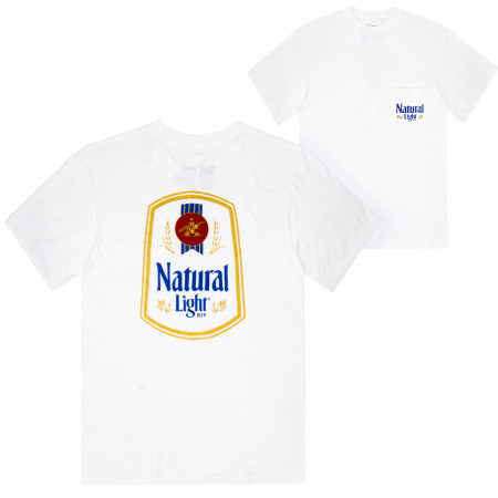 Natural Light White Pocket Tee Shirt