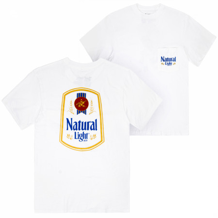 Natural Light White Pocket Tee Shirt